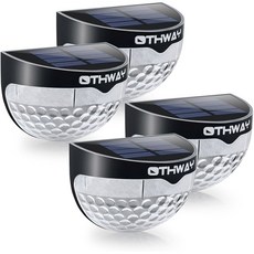 OTHWAY 태양광 울타리 기둥 조명 벽걸이 장식 데크 조명(블랙 4팩), Black