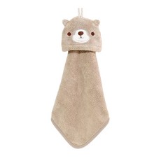 動物擦手巾 加厚款 動物刺繡 不掉毛 吸水抹布 可掛 清潔布 廚房用, 1個, 1個裝