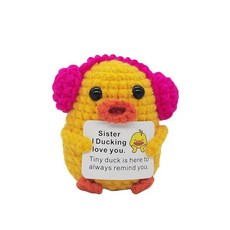 해외 Qyqkfly 재미있는 크로셰 핸드메이드 정서적 오리 정신적 지원 긍정적 격려 선물 할머니 생일 크리스마스 피클 감자 부활절 파티 장식또는 01 미국매장정품+ 172411, .0014.Duck for Sister 01.