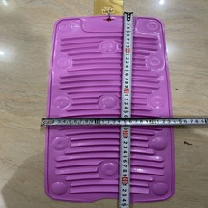 防滑矽膠吸盤式可折疊搓衣板：家用便攜洗衣墊，柔軟防滑洗衣板, 紫色, 1個