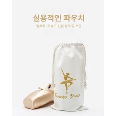 DURI 토슈즈 파우치 발레화 보관 가방 매쉬 신발 정리 백, 1개, 핑크 캔버스 27x13.5cm