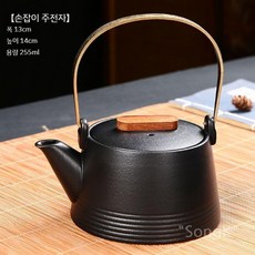 수제 빈티지 티팟세트 엔틱 다도 도자기 티포트 홈카페 집들이 예쁜선물, 1개, B. 검은색 도자기주전자