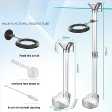 어항 급식기 원형 다기능 텔레스코픽 수조 21-38CM 사료 튜브 조합, feeding set, 1세트