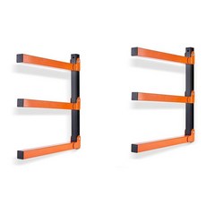 BeBecome 벽 마운트 목재 정리함 보관 랙 6단 금속 선반 오렌지 2