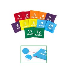 3세 색분류 영문 숫자 학습 콩주머니 12ea 답례품 학습교구 숫자배우기, 12피스, 1세트