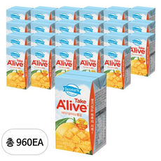 동원에프엔비 덴마크 테이크 얼라이브 망고 멸균 음료, 120ml, 960개