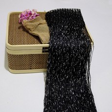 비즈발 실커튼 가림막 스트링 커튼 비즈 칸막이 패널, 블랙