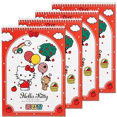 산리오 줄없는 종합장, 4개, 헬로키티