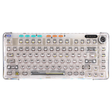 AULA F81 RGB 커스텀 3모드 유무선 기계식 키보드, 화이트, 아이스 크리스탈축, 제조사축