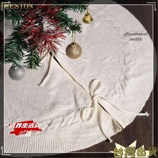 聖誕樹墊 聚酯纖維圓形針織聖誕樹裙 白色/紅色大尺寸聖誕樹地毯, 1個, 紅,L