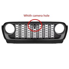 지프 랭글러 JL 글래디에이터 JT JL1300 18-24년 프론트 20주년 스타일 레이싱 에어 인테이크 그릴 호환, with camera hole