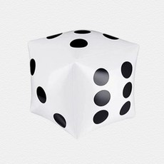 充氣大骰子 30公分 666骰子大號充氣骰子 遊戲骰子 骰子球 遊戲道具 充氣骰子球 吹氣安全骰子 吹氣骰子 中華隊骰子, 白, 1個