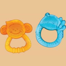 말랑말랑 듀오 유아 치발기 세트 비키즈 단체선물 듀오세트 신생아완구