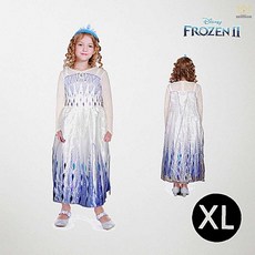 한중 엘사 드레스 겨울왕국2 화이트 XL 원피스 코스튬 파티복 의상 공주 파티드레스