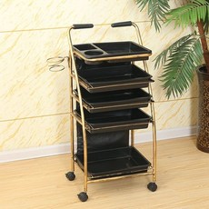 美髮車髮廊手推車 燙染工具車 美容小推車 理髮店專用 復古手推車, 土豪五層剎車輪整體車