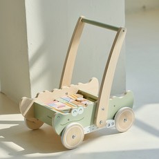 폴라비 원목 악어 베이비워커 걸음마보조기 아기 블록 장난감 10개월 11개월 12개월, 민트악어, 1개