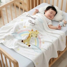 [KC인증] 몽실이 베이비 뱀부 블랭킷 2SET 여름 유아 아동 담요 무형광 외출, SET3(기린+공룡)