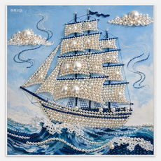 [하루마켓] DIY 보석 진주 드릴 페인팅 키트 홈데코 인테리어 장식 세트, ZZH027, 1개, 30*40cm
