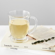 진글라스 받침 머그컵 440ml, 2개