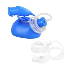 남자 남성 휴대용 간이 소변통 요강 환자 노인 오줌통, 1개, 2침대용소변통-블루