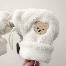 베어 뽀글이 자전거 워머, 1개, 화이트