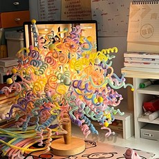 모루꽃만들기 DIY 귀여운 트위스트 스틱 무드등 생일 장식 선물 여자친구 조화, D형 (옵션 이미지 참고)