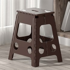 [안전잠금]휴대용 플라스틱 접이식 의자 특대형 브라운, 브라운 특대형(XXL) 45cm, 1개