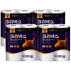 크리넥스 안심 키친타올 3겹 180매 2롤 x4개, 4박스