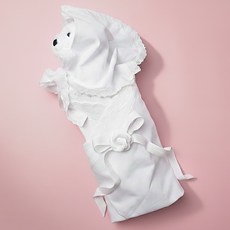 티큐 강아지 고양이 반려동물 무지개옷 엔젤 레이스 순면 수의싸개 모자 세트 E639, 1세트