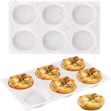 사콜라 2팩 머핀 탑 팬 아침 샌드위치용 실리콘 몰드 3인치 원형 베이킹 잉글리시 바이트 햄버거 번 콘 브레드 우피 파이 타르트, Muffin Top Pans/3