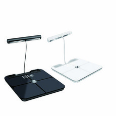 智能APP連接體重計，高精度測量，簡約時尚設計，全家適用健康管理, Black, White, 1個, BCA-381BC-B