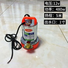 直流潛水泵 家用抽水機 抽水泵 灌溉泵, 1個, 12V潛水泵（3米線）1寸接頭