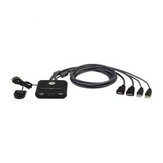 ATEN HDMI KVM스위치 USB 2포트 케이블 일체형 컴퓨터 본체2대 전환 제어 PC 공유기 선택기 셀렉터