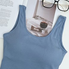 彈力棉U領運動Bra top，寬肩帶美背背心