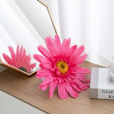 거베라 자이언트 플라워 커튼집게 28cm 인테리어 실내 꾸미기 소품 고정 홀더, 옐로우, 1개