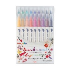 Pentel 飛龍 SESW30C 雙頭柔繪筆套組 (6色/ 12色/ 18色 / 24色 / 30色裝), 1個, SESW30C-18 (18色裝)