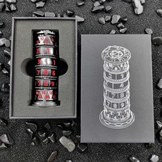 기계식 회전 룰렛 DND 주사위 타워 나침반 RPG 롤 플레잉 COC 그룹 Cthulhu 다기능 게임 소품 7 in 1, 02 Red-Dice Tower