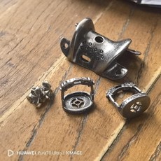 破銅合金電鍍金色古銀色蒙古草原特色車掛配件馬鞍馬鐙飾品 副廠商品, 古銀色, 1個