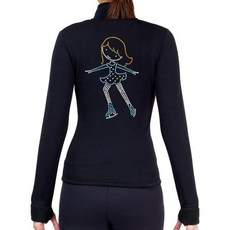 피겨 스케이팅 폴라텍 폴라 플리스 재킷 리본스톤 장식 JR402MIX 용 사이즈, 아쿠아