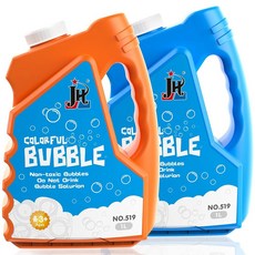 이글스톤 버블 64온스 5갤런 솔루션 지팡이용 최대 여름 농축 부활절 거대 리필 2병 기계 크리스마스, Blue, Orange