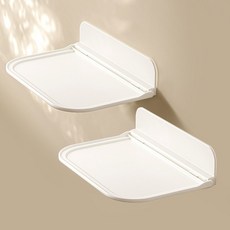 화장실 접이식 휴대폰 거치 선반 BRP077, 화이트, 2개