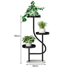 【開發票/統編】客廳陽台落地式花架 室內簡約植物擺放架 輕奢高端 置物架 鐵藝防鏽盆栽展示架 960112, 三層黑色