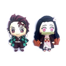 Kimetsu no Yaiba 귀멸의 칼날 탄지로 카마도 & 네즈코 - 2피스 악마 슬레이어 3D 폼 자석 세트 애니메이션 만화 번들 냉장고 및 학교 사물함용 145114, Kimetsu no Yaiba 귀멸의 칼날 탄지로 카마