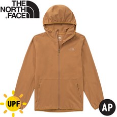The North Face 男 抗UV防潑連帽薄外套 卡其色