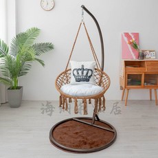 흔들 그네 의자 펜션 체어 카페 스윙 야외 라탄 벤치, H. 커피+커피곡선폴, 1개