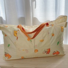 可愛刺蝟圖案大容量收納袋，附提把設計，居家旅行多功能收納整理, 狐狸