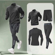 남성 트레이닝복4종세트 기능성 헬스복 운동복 드라이핏 소재 스포츠상하의 라이딩