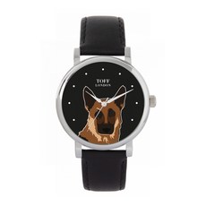 Toff London 토프 런던 TLWS-21823 여성용 브라운 저먼 셰퍼드 개 머리 시계 621038