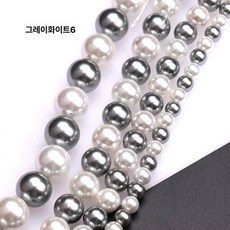 팔찌 연결고리 수공예 재료 석재 구핀 악세사리 부자재, 6 그레이화이트 8mm 8mm 52개