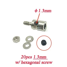 20PCS 1.3mm 푸시로드 커넥터 링키지 스토퍼 DIY RC 보트 부품 용 금속 퀵 조절기 포지셔너, 02 1.3mm Hexagon Screw
